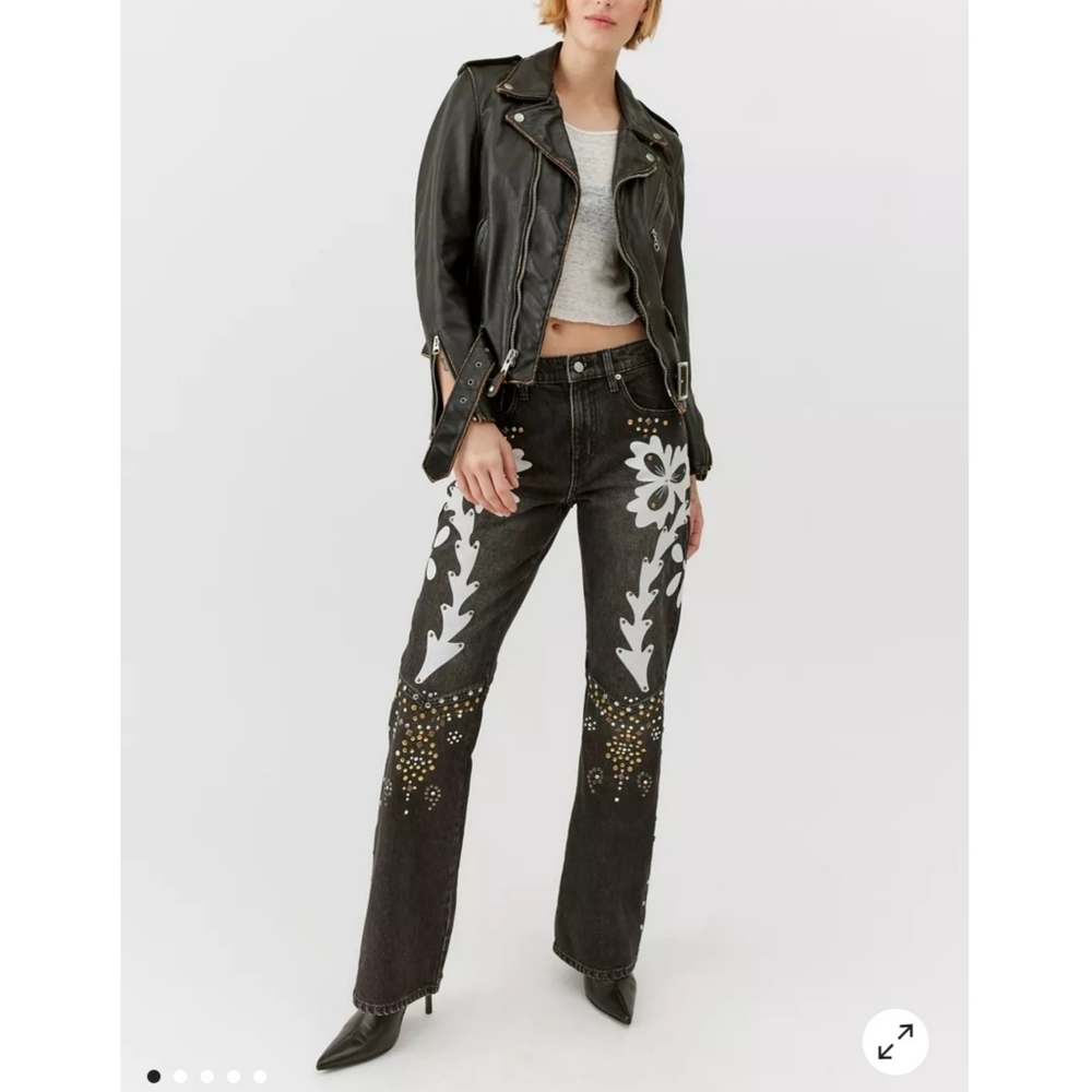 NWT BDG 90's Black Embellished Bootcut Jeans